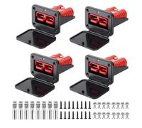 Venussar 4PCS Anderson Plug, 175A Battery Quick Connect/Disconnect Electrical Connector Plug for 1/0 Gauge Cable, with Flush Mount Dust Cover, for UTVs RVs Trucks Boats Winch