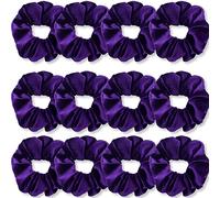 VENUSTE Purple Scrunchies, Premium Velvet Scrunchy for Hair, Solid Colors Thick Hair Bands, Soft Ropes Ponytail Holder Hair Accessories for Women and Girls, 12 Pack