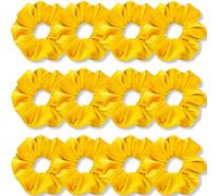 VENUSTE Yellow Scrunchies, Premium Velvet Scrunchy for Hair, Solid Colors Thick Hair Bands, Soft Ropes Ponytail Holder Hair Accessories for Women and Girls, 12 Pack
