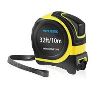 VENUSTEK Retractable Tape Measure 10m 32Ft,Professional Measuring Tape with Metal Belt Clip & Wide Blade,Metric & Imperial Measurement for home users,renovations,Construction.