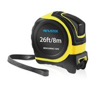 VENUSTEK Retractable Tape Measure 8m 26Ft,Professional Measuring Tape with Metal Belt Clip & Wide Blade,Metric & Imperial Measurement for home users,renovations,Construction.