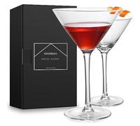 VENVENWEAVS Martini Glasses Set of 2,Hand-blown Crystal Cocktail Glasses for Espresso Martini,Cosmopolitan,Manhattan,Gimlet,Home Bar,Cocktail Party,Stemless Martini Glassware Gift Set