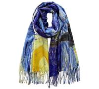 VENVSBEE Reversible Soft Cashmere Feel Scarf Large Shawl Wrap Double-side Art Print Warm Pashmina Klimt Van Gogh Gifts, Art 21, Large