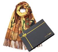 VENVSBEE Van Gogh Scarves Art Scarf for Women Gift Reversible Cashmere Feel Shawl Wrap Doubleside Pashmina in Gift Box, 01 Sunflower, Large