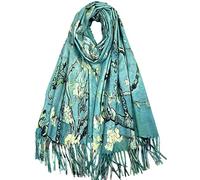 VENVSBEE Women's Cashmere Feel Scarf Soft Large Shawl Wrap Blanket Double Sided Art Print Warm Pashmina Stoles Klimt Van Gogh Gifts, Art 03, Large