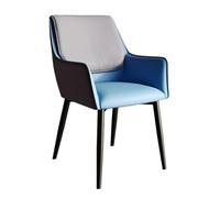 VENYAA Dining Chairs Living Room Upholstered Leisure Side Chairs, Vintage Faux Leather Dining Chairs with Backrest Upholstered Seat Solid Metal Legs, for Dining Kitchen Bedroom(Color:BLUE)