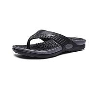 VENYAA Flip-flops Massager Slippers,Acupressure Foot Massager Reflexology Massage Slippers,Relief Plantar Fasciitis Heel Arch Arthritis Pain Sandals,Breathable Beach Shoes (Size:EU 44,Color:Black)