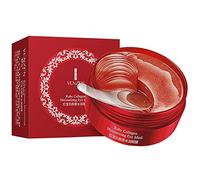 VENZEN 30 PAIR Eye Mask Gold Power Crystal Gel Collagen Masks, Seaweed Hydrating Natural Essence Rejuvenating Oil Balance Moisturizing 80g (Red) (Red)
