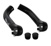 Venzo Bicycle Handlebar Extender for Mountain Hybrid Bike - Compatible with 7/8'’ 22.2mm - Flat Bar Ends with Plugs - 150mm - Ergonomic Design Lightweight & Durable - Gloss Black