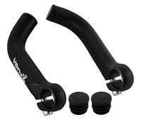 Venzo Bicycle Handlebar Extender for Mountain Hybrid Bike - Compatible with 7/8'’ 22.2mm - Flat Bar Ends with Plugs - 150mm - Ergonomic Design Lightweight & Durable - Matt Black