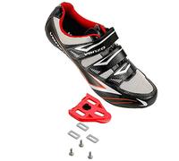 Venzo Bicycle Men's Road Cycling Riding Shoes - 3 Straps - Compatible with Look Delta & Shimano SPD-SL - Perfect for Road Racing Bikes Black Color 42