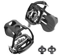 VENZO Bike Toe Clips Cages & Cleats - Compatible with Shimano SPD Pedals - Fixed or Adjustable Bicycle Toe Clips & Cleats for Fitness Indoor Exercise Bikes