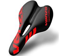 Venzo Comfortable Bike Bicycle Saddle Seat - for MTB, Road, Exercise, Trekking, Folding, Hybrid & Cruiser Bikes - XC Saddle Seat - Red