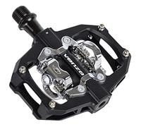 Venzo Compatible with Shimano SPD Mountain Bike CNC Aluminum Cr-Mo Sealed Pedals - Dual Sided Q Factor/Axle Length 57mm with Cleats