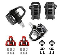 Venzo Compatible with Shimano SPD-SL & Shimano SPD System for Indoor Fitness Exercise Bike Bicycle Pedals & Cleats with 9/16" Heavy Duty Spindles Sealed Bearing - Pedals + Cages