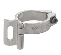 Venzo Road Mountain Bike Bicycle Adjustable Braze On Front Derailleur Adapter Clamp 34.9 mm Silver Compatible with Shimano Sram