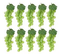 VEOAY 10 Bunches Fake Grapes Artificial Fruits for Decoration Lifelike Grape Kitchen Decor for Home Party Wedding - Green