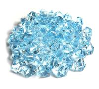 VEOIRXU 500 Pieces Clear Acrylic Decorative Diamonds, Decorative Gems, Transparent Ice Cubes, Crystal Stone Decorative for Table, Mariage, Parties, Vases, Aquariums (5 × 7 mm, Blue)