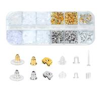 VEOIRXU 628 Pieces Fermoirs De Boucles d'oreilles 12 Styles of Pins for Earrings and Secure Earring Fasteners En Métal Caoutchouc Plastique Pour Fabrication Bijoux