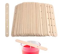 VEOIRXU Pack of 100 Wooden Candle Wick Holders Candle Wicks Centring Device Multiwick Bars Wax Stick Clips Making Crafting Supplies Large Wick Holder for DIY Material Package Shape