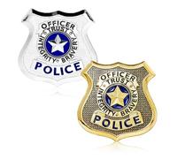 VEOIRXU Pack of 2 Metal Police Badge Placa de Policia Pin Policia Zoo Placa Policia Juguete Juego de Policía para Niños Adultos Disfraz de Policía de Juguete Accesorios para Carnaval Halloween Fiesta