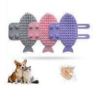 VEOIRXU Pack of 3 Bath Brush Rubber Curry High Quality Soft Silicone Brushes Brush with Adjustable Handle for Dogs Cats Pet Short Hair Long Hair with Massage Effect Shampoo Scrubbing (3 Colours)
