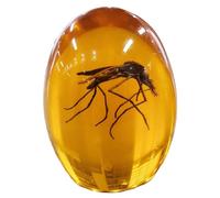 VEOJEIN Jurassic Mosquito in Amber | Durable Resin Encased Detailed 2D Insect. Perfect for Collectors and Enthusiasts | Paperweight, Aged Effect, Desk Ornament