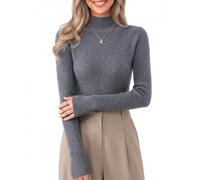 VEOMRI LUKCH Women's Turtleneck Slim Sweater Fall Ribbed Knit Long Sleeve Pullover Casual Stretch Jumper
