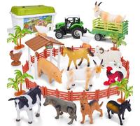 Veopoko 38 Pcs Kids Farm Animals Toys, Boys Girls Age 3 4 5 6 7 Year Old Gifts for 3-7 Year Old Girls Kids Toys for 3-7 Year Old Boys Girl Gifts Age 3-7 Educational Toy for Kid Animal Figures