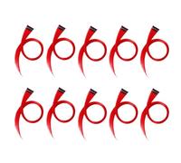 veorly 10Pc Rainbow Girl Highlighted Hair Extension Hairpin Long Straight Hair Clip Trimmable for Hair False Hair Red 3.2x55cm, Easy to Use Fine Workmanship