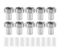 veorly 10Pcs Ceramic Tube Sleeves and 10Pcs Metal Connector Adapters for Fiber Optic Visual Fault Locator