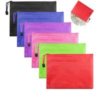 VEPEPE 6-Pack Money Pouches A5 Document Bag, Zippered Money Organizer, Small Cash Pouch for Home, School, Travel and Business Use (23×17.8 cm)