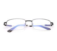 Vepiant Progressive Multifocus Reading Glasses Blue Light Blocking No Line Multifocal Computer Readers Titanium Alloy UV Protection for Men Women Semi Rimless Presbyopic Eyeglasses Anti Glare Eyewear
