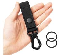 VEPKOIT Duty Belt Key Holder, Heavy Duty Molle Key Holder with Key Rings, Tactical Duty Belt Accessories Belt Clip Keychain (Black, 3 inch)