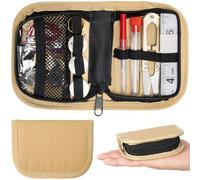 VEPKOIT Military Survival Sewing Kit, Portable Sewing Kit with Buttons for Men or Women, Small Repair Tools with Zipper Closure in Durable Nylon Case for Travel Field Emergency (Coyote)