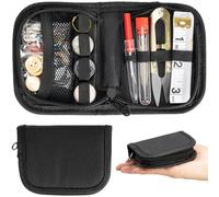 VEPKOIT Military Survival Sewing Kit, Portable Sewing Kit with Buttons for Men or Women, Small Repair Tools with Zipper Closure in Durable Nylon Case for Travel Field Emergency (Black)
