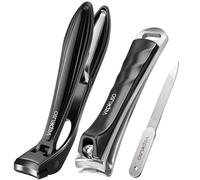 Vepkuso Toenail Clippers&Nail Clippers for Seniors Thick Nails - Professional Nail Clippers Set for Men/Women, Manicure Kit with Angled Head, Stainless Steel Toe Nail Cutter & File