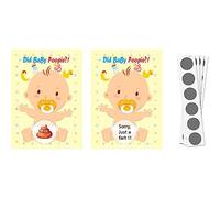 vepoty Baby Shower Games Scratch Off Cards 24pcs/Set Funny Raffle Cards for Baby Shower Party Activities Supplies