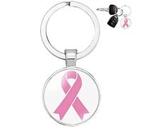 vepoty Breast Cancer Awareness Keychain Pink Ribbon Key Ring Pendant Breast Cancer Survivor Hope Gifts for Women Girls