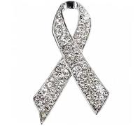 vepoty Brooch Pin Rhinestones Ribbon Brooch Breast Cancer Awareness Brooch Pin Promotional Gift