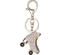 vepoty Crystal Roller Skates Keychain Glitter Rhinestone Key Holder 3d Roller Skates Keyring Bag Charm Pendent