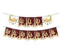 vepoty Eid Mubarak Bunting Banner Glitter Star Moon Letter Bunting Garland Muslim Islam Eid Festival Party Supplies