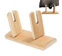 vepoty Folding Fan Display Stand Wooden Decorative Fan Holder Handheld Fan Display Base Vintage Fan Rack for Home Office Decor