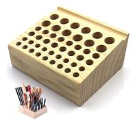vepoty Leather Craft Tool Holder Holes Wooden Leathercraft Tool Rack Stand Leather Working Making Punch Tools Organizer