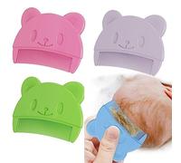 vepoty Newborn Cradle Caps Comb 4pcs Lovely Bear Shape Comb Baby Head Scrubber Curved Comb Children Scalp Bath Tool