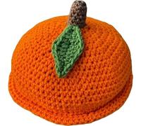 vepoty Orange Beanie Hat Crochet Pumpkin Hat Winter Knitted Cap Thanksgiving Headwear for Winter Holiday or Daily