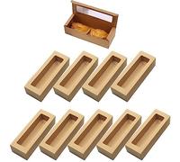 vepoty Pastry Packaging Box 10pcs Kraft Paper Cookie Box with Clear Display Window Small Gift Box for Cake Chocolate Cookies Biscuits