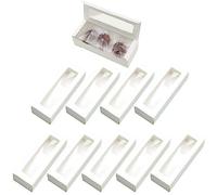 vepoty Pastry Packaging Box 10pcs Kraft Paper Cookie Box with Clear Display Window Small Gift Box for Cake Chocolate Cookies Biscuits