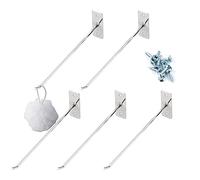 vepoty Slat Wall Panel Hook 5pcs Metal Slat Wall Hanging Peg Supermarket Shelf Display Plating Hook