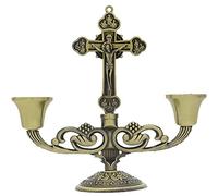vepoty Vintage Candle Holder 2 Arms Metal Candle Holder Wedding Candlestick Dining Table Candle Holder